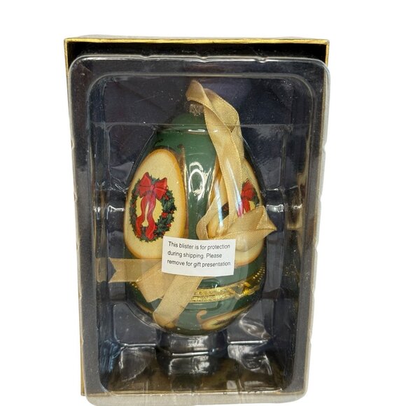 Mr. Christmas Musical Enamel Christmas Egg 2006 Plays The First Noel 4.5' x 2" - Picture 9 of 15